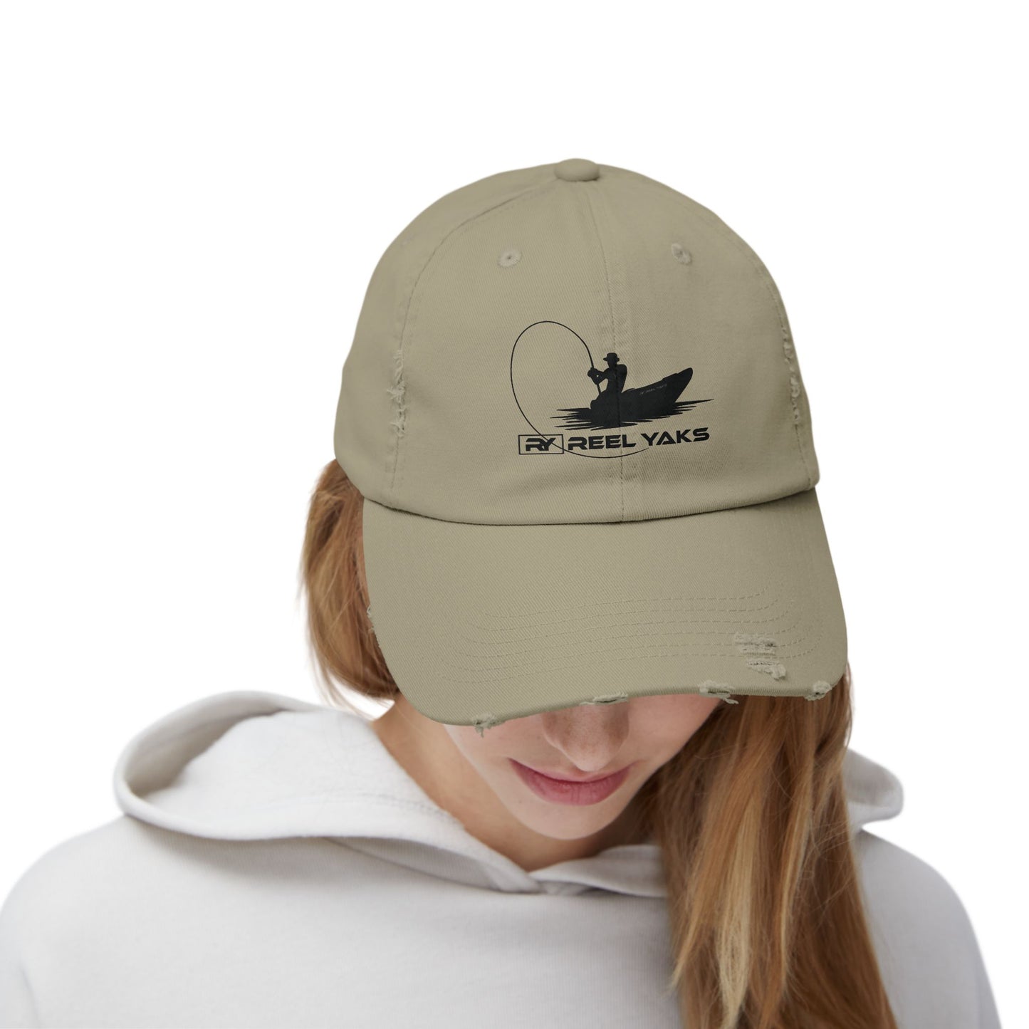 Unisex Distressed Cap - printed logo