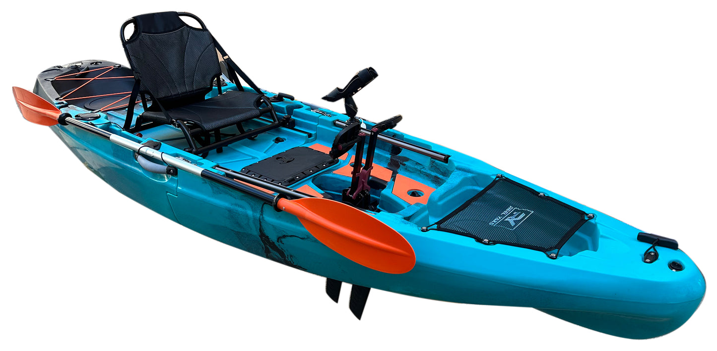 10.8ft Rapido Modular Pedal Drive Pedal Fishing Kayak with Bixpy Trolling Motor bundle | 440lbs Capacity | 2 Piece