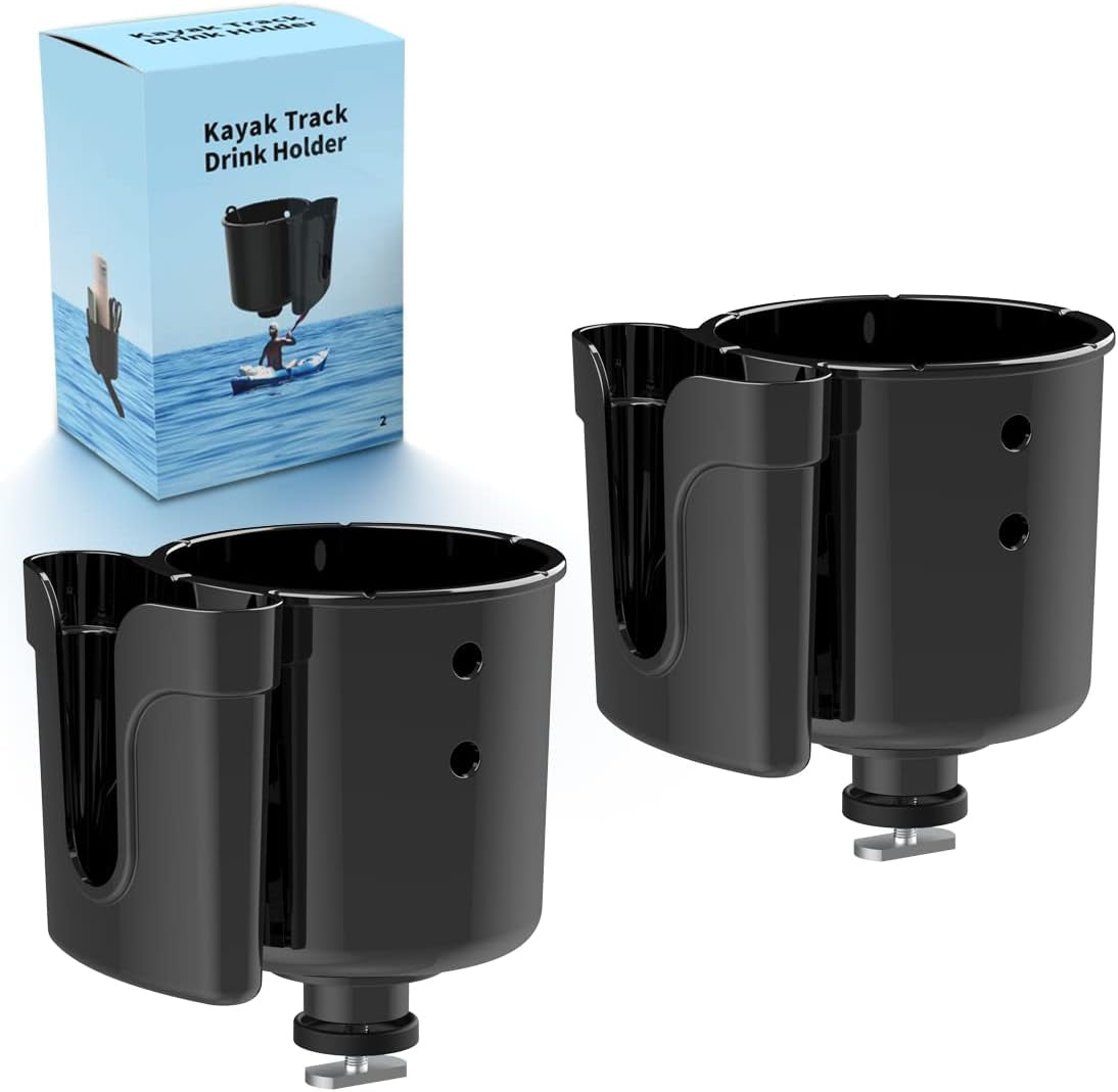 2Pcs Multifunctional Kayak Cup Holder, Phone Holder, Fishing Tool and Lures Storage, Kayak Bottle Holder Drink Holder, Kyak Fishing Accessoires, Kayak Track Mount Install