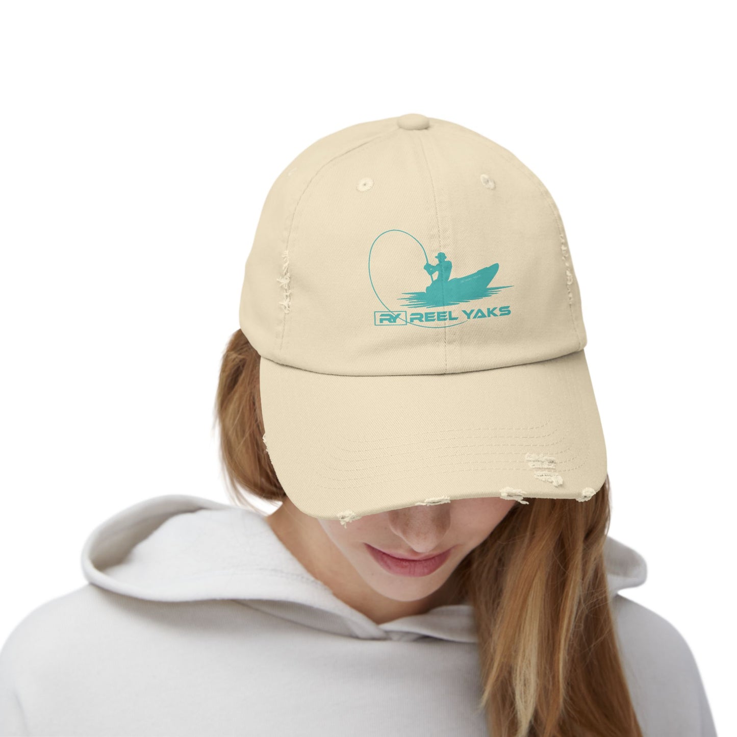 Unisex Distressed Cap - printed logo
