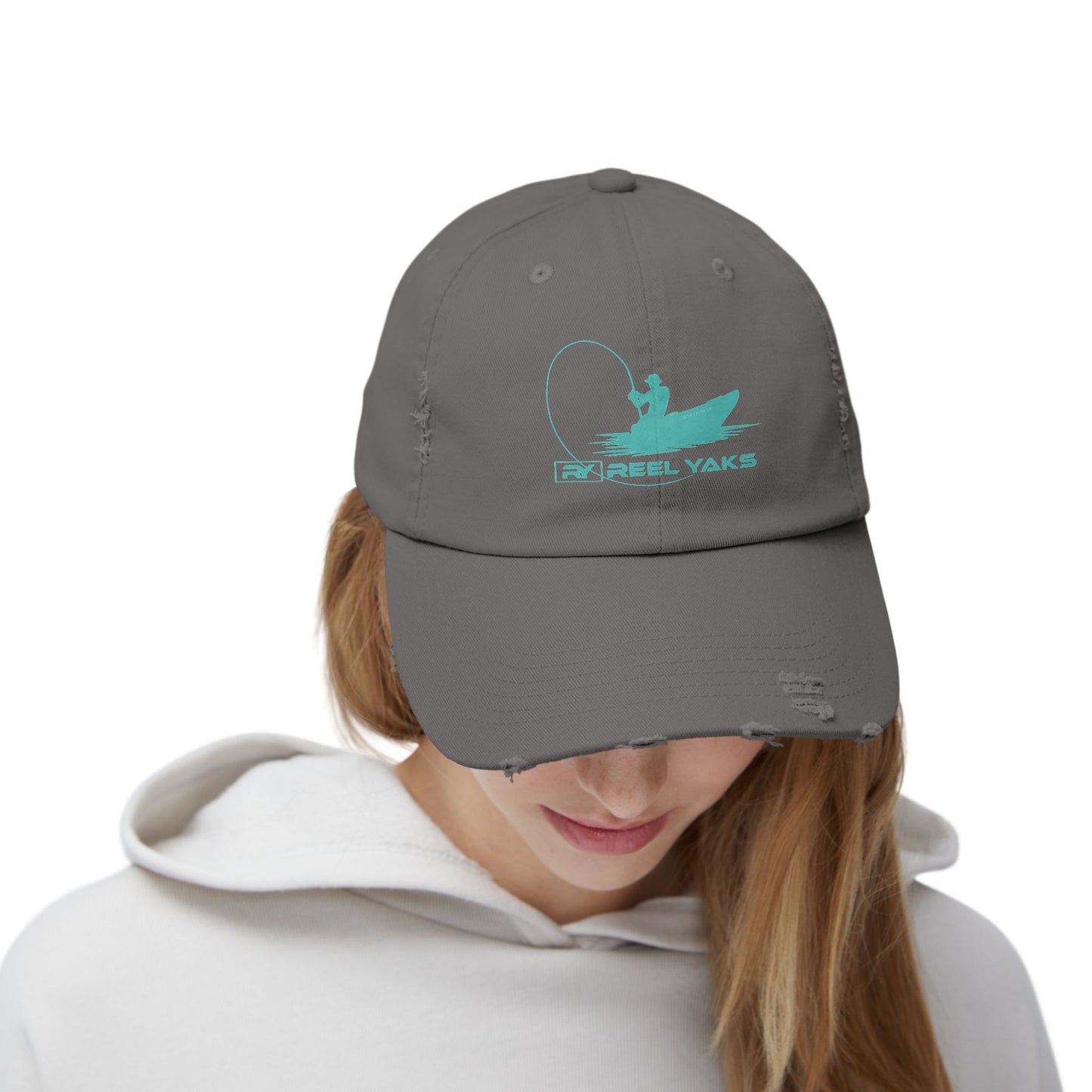 Unisex Distressed Cap - printed logo