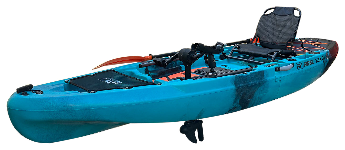 10.8ft Rapido Modular Pedal Drive Pedal Fishing Kayak with Bixpy Trolling Motor bundle | 440lbs Capacity | 2 Piece