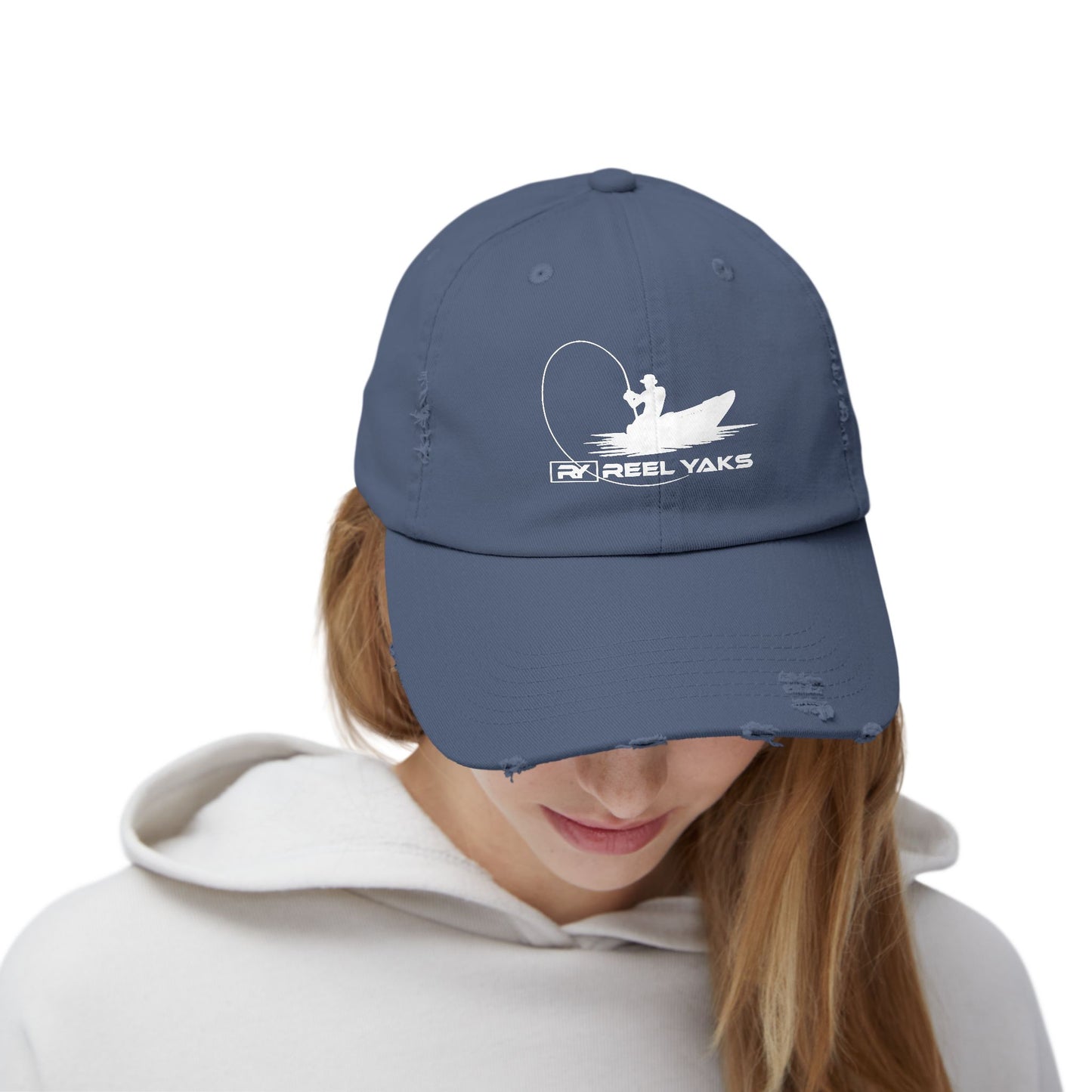 Unisex Distressed Cap - printed logo