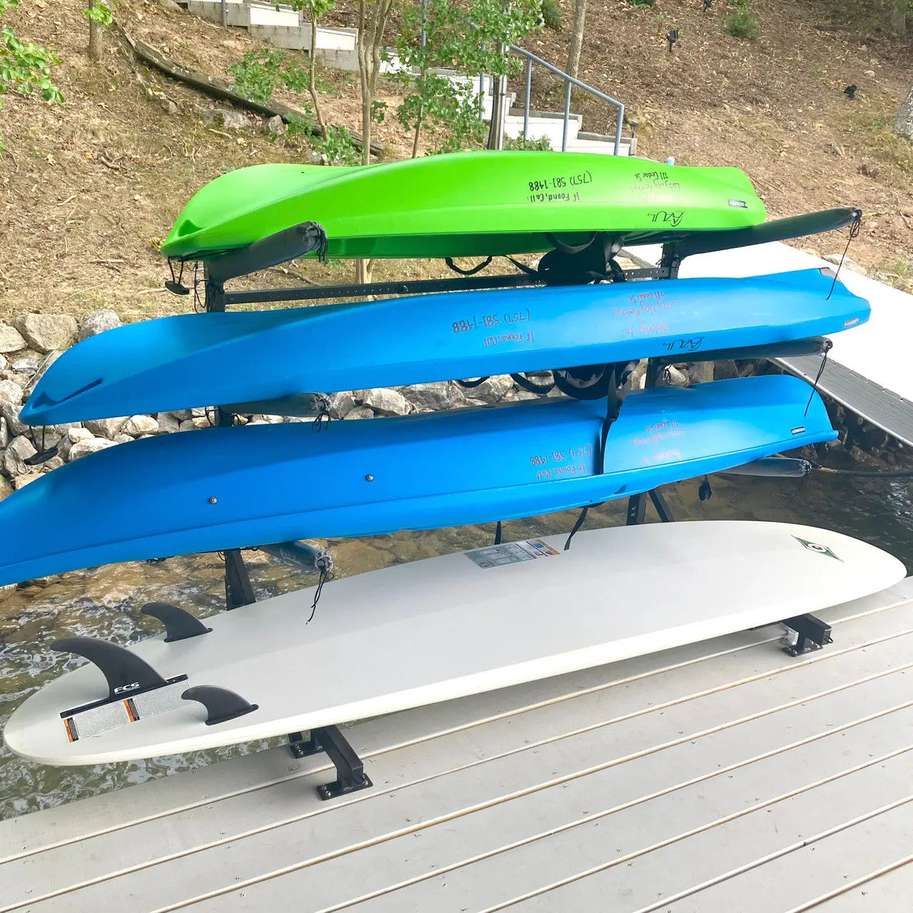 Chesapeake Kayak Storage | Adjustable Dock Rack | Over The Water | 4 Levels StoreYourBoard