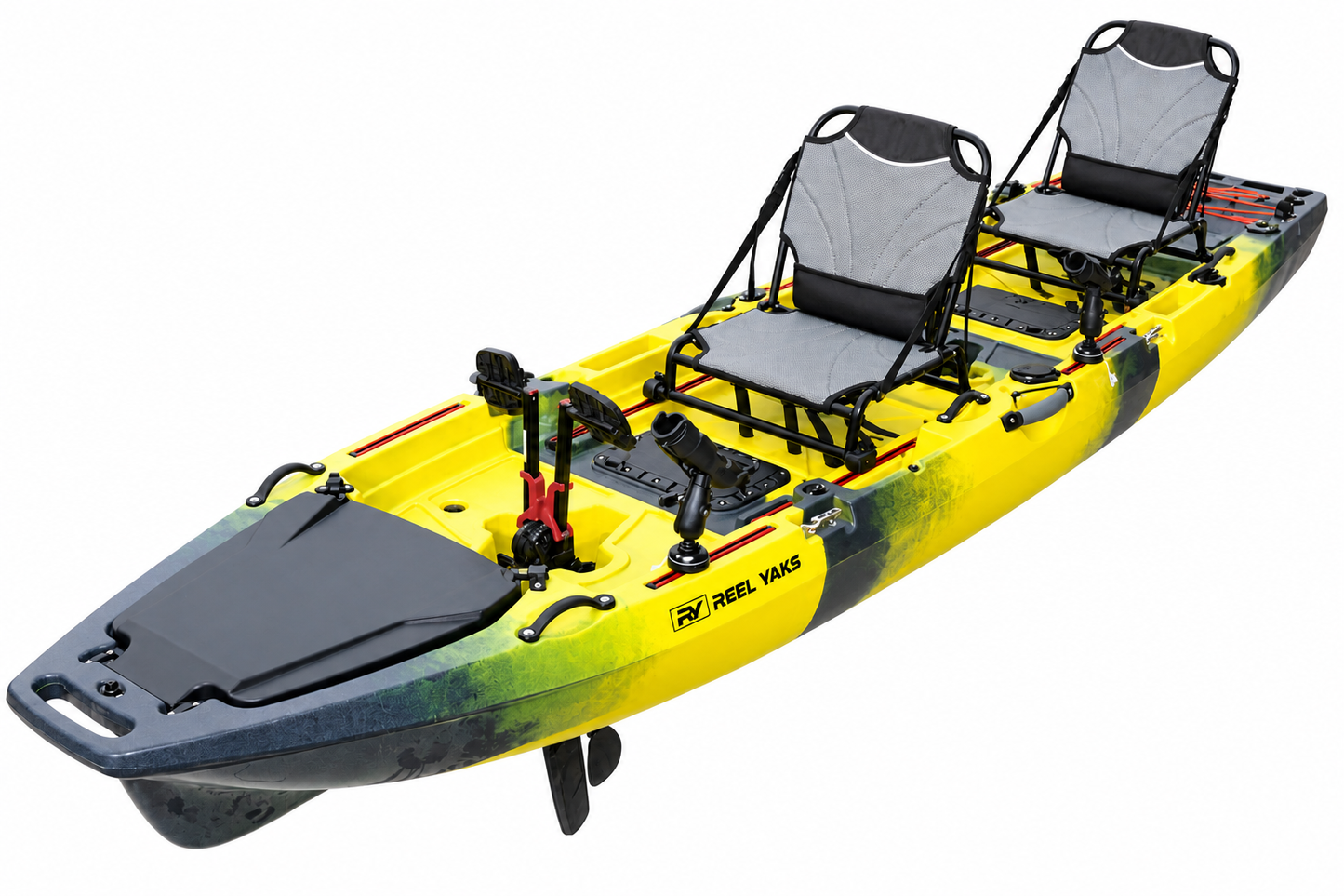 13.8ft Rocket Propeller Drive Tandem & Solo Modular Fishing Kayak | Propeller Drive | 550lbs Capacity | 3 Piece