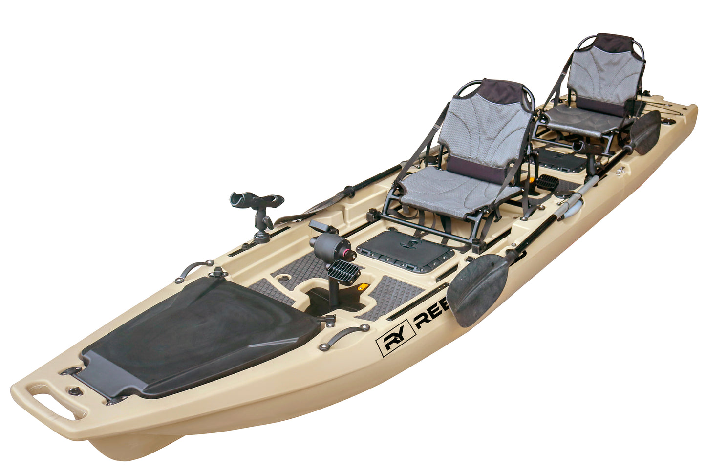 13.8ft Rocket Propeller Drive Tandem & Solo Modular Fishing Kayak | Propeller Drive | 550lbs Capacity | 3 Piece