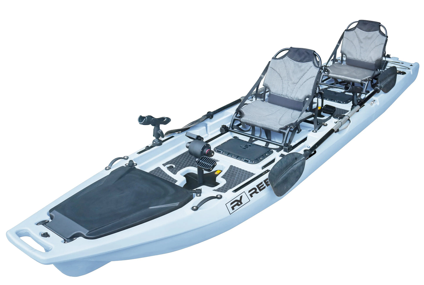 13.8ft Rocket Propeller Drive Tandem & Solo Modular Fishing Kayak | Propeller Drive | 550lbs Capacity | 3 Piece ReelYaks