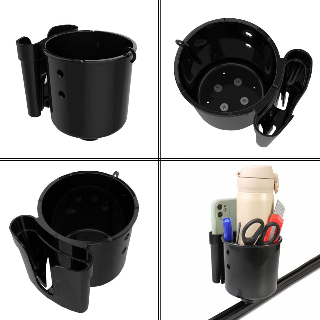 2Pcs Multifunctional Kayak Cup Holder, Phone Holder, Fishing Tool and Lures Storage, Kayak Bottle Holder Drink Holder, Kyak Fishing Accessoires, Kayak Track Mount Install