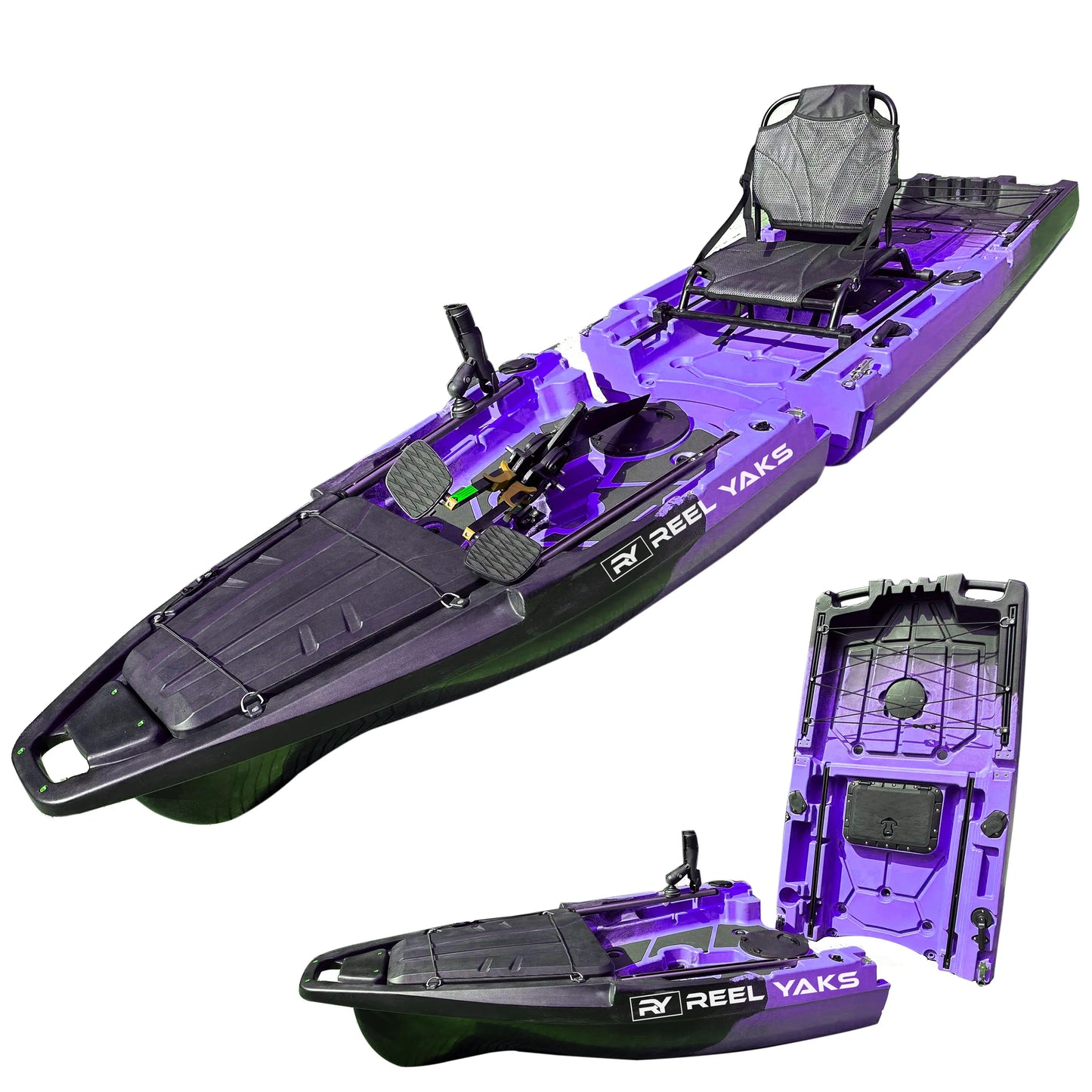 10ft Recon Modular Fin Drive Pedal Fishing Kayak | 430lbs Capacity | 2 Piece ReelYaks Canada