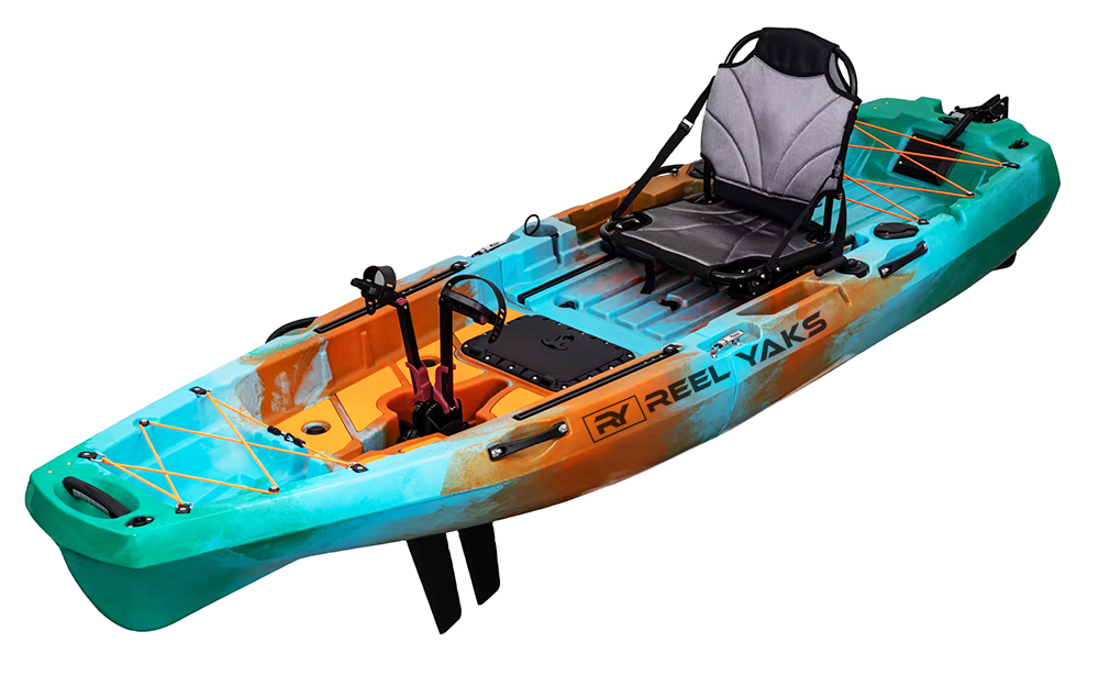 10ft Radar Reel Yaks Modular Fin Drive Pedal Fishing Kayak | 430lbs Capacity | 2 Piece