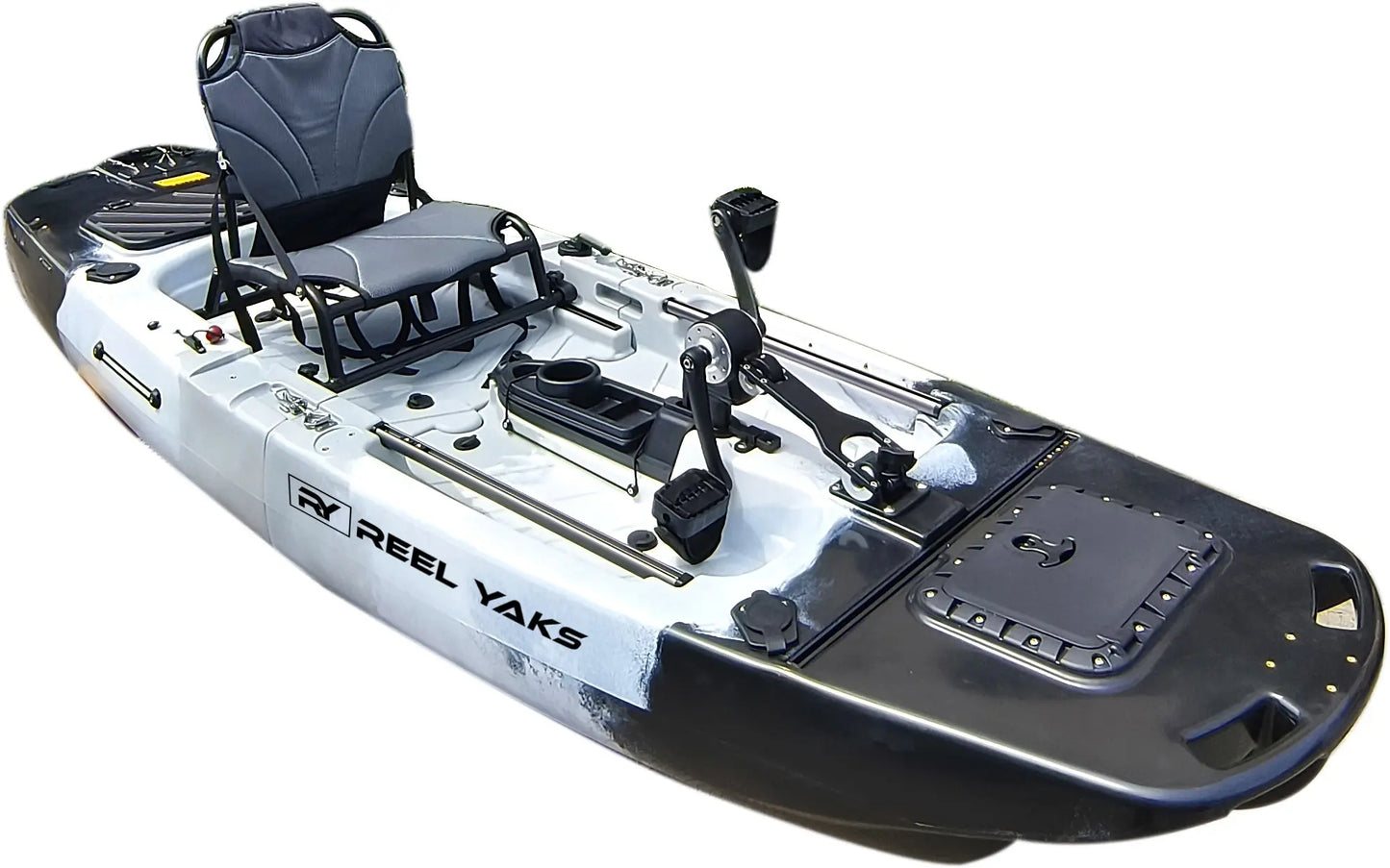 9.5ft Raider Modular Propeller Drive Pedal Fishing Kayak | 380lbs Capacity | 2 Piece ReelYaks