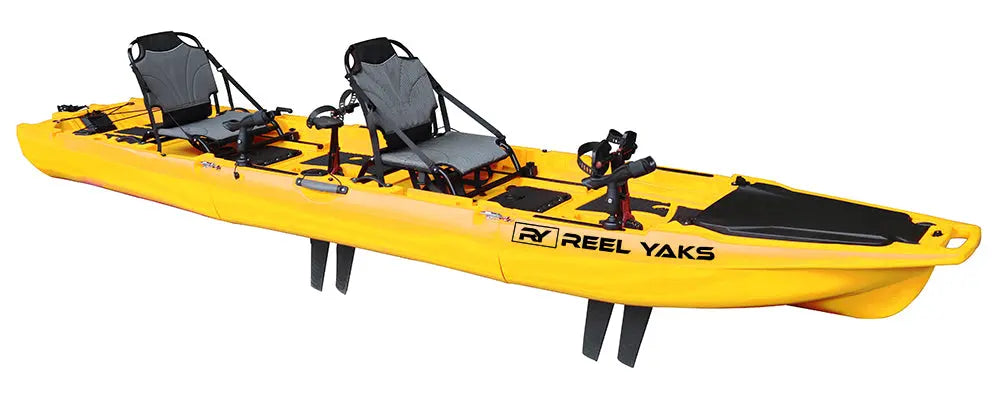 13.8ft Rocket Fin Drive Tandem & Solo Modular Fishing Kayak | Fin Drive | 550lbs Capacity | 3 Piece ReelYaks