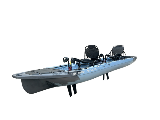 Kayak de pesca con pedal Raptor modular de 9,5 pies | Súper ligero, capacidad de 400 libras | Fácil de almacenar - Fácil de transportar | Supera a los inflables | Sin portaequipajes en el techo - Sin portaequipajes en la pared | Adultos Jóvenes Niños