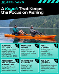 13.8ft  Rocket Propeller Drive Tandem & Solo Modular Fishing Kayak | Propeller Drive | 550lbs Capacity | 3 Piece