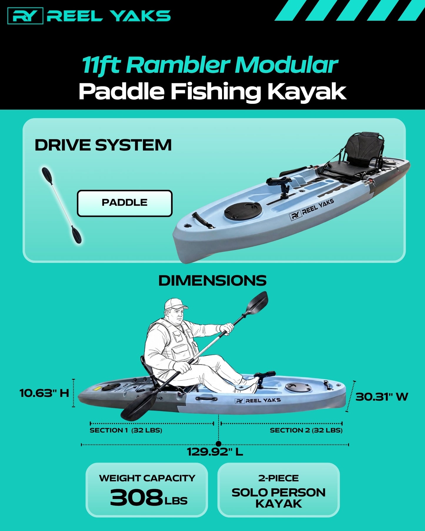 Rambler 11ft Paddle Kayak