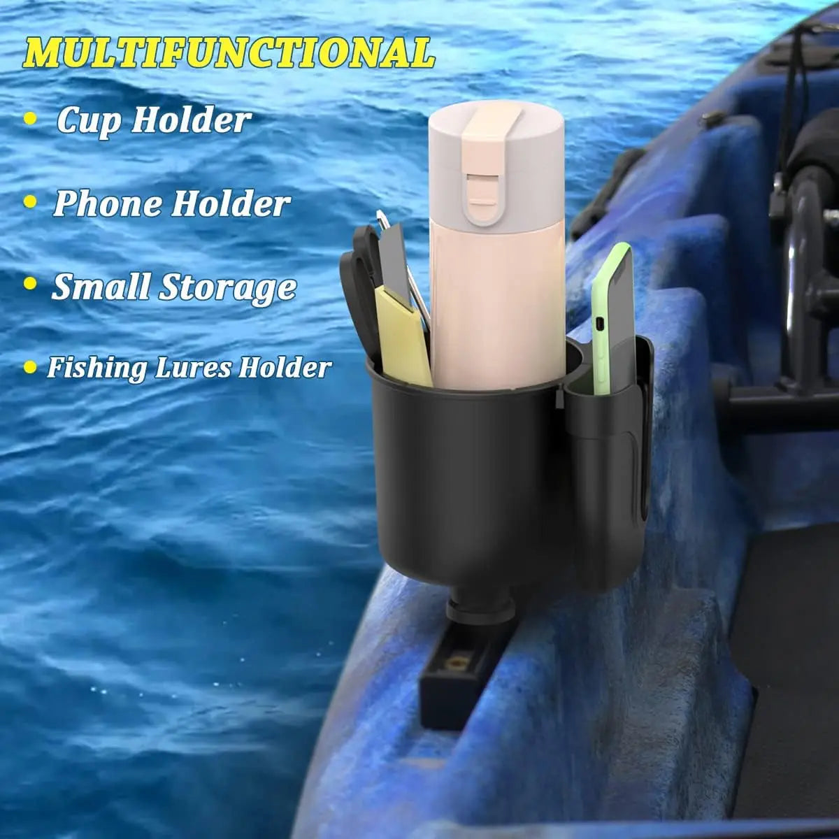 cup holders that are also fishing rod holders Kayak Multifunction Cup Holder Set — ReelYaks