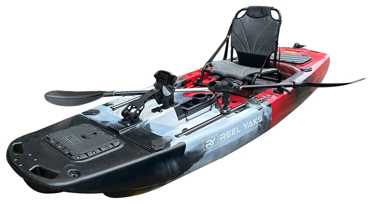 9.5ft Raider Modular Propeller Drive Pedal Fishing Kayak | 380lbs Capacity | 2 Piece ReelYaks