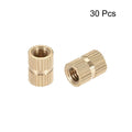 Knurled Insert Nuts, M5 X 10Mm(L) X 7Mm(Od) Female Thread Brass Embedment Assortment Kit, 30 Pcs