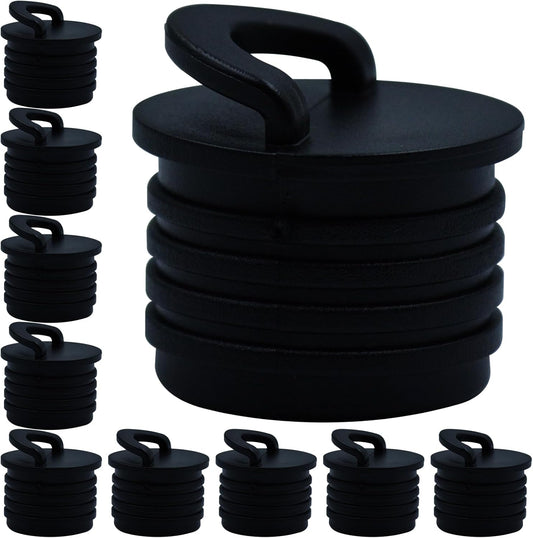 10 Pieces Scupper Plugs for Kayak Boat Scupper Stoppers Scupper Plugs Bungs, Canoe Boat Scupper Stopper Plugs Replacement Accessories Scupper Plugs for Kayak Canoe Boat Drain Holes Black