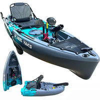 9.5ft Raptor Modular Fin Drive Pedal Fishing Kayak | 380lbs Capacity | 2 Piece ReelYaks