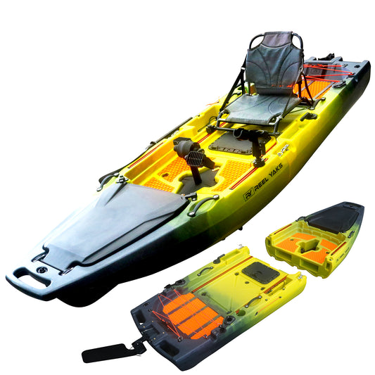 Damaged 9.8ft Rocket Propeller Drive Modular Pedal Fishing Kayak | 400lbs Capacity | 2 Piece