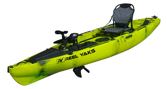 Reel Yaks 12' Ranger Propeller Drive Fishing Kayak | foot powered kayak | one seater kayak