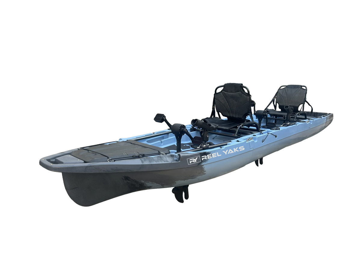 Recon 15ft Tandem Prop Drive | Modular Fishing Kayak | Reel Yaks Blue Gray / in 3