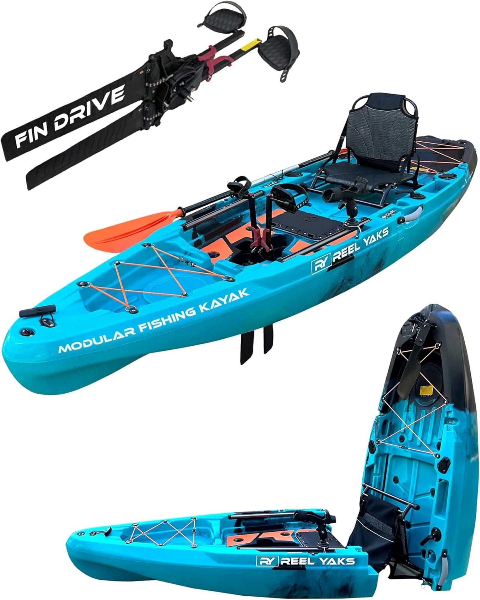 Rapido 10.8ft Fin Drive | Modular Fishing Kayak | Reel Yaks