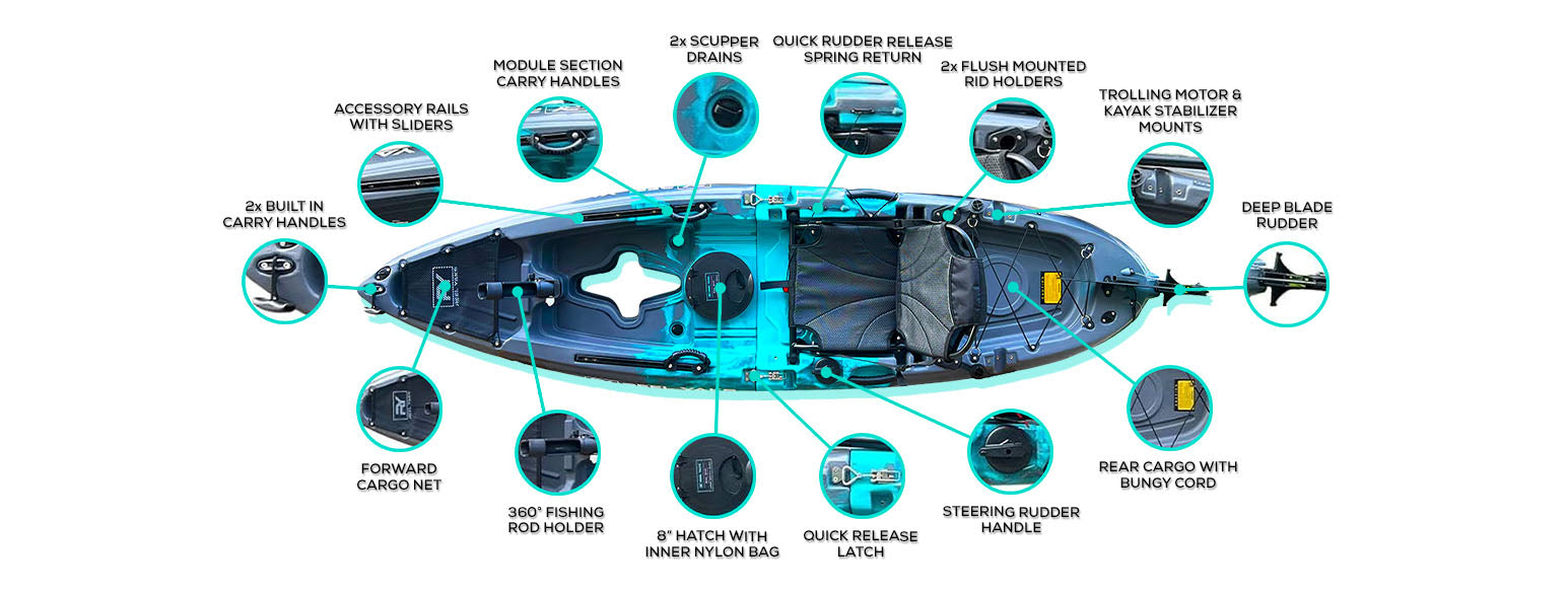 Raptor 9.5ft Prop Drive | Modular Kayak | Reel Yaks — ReelYa