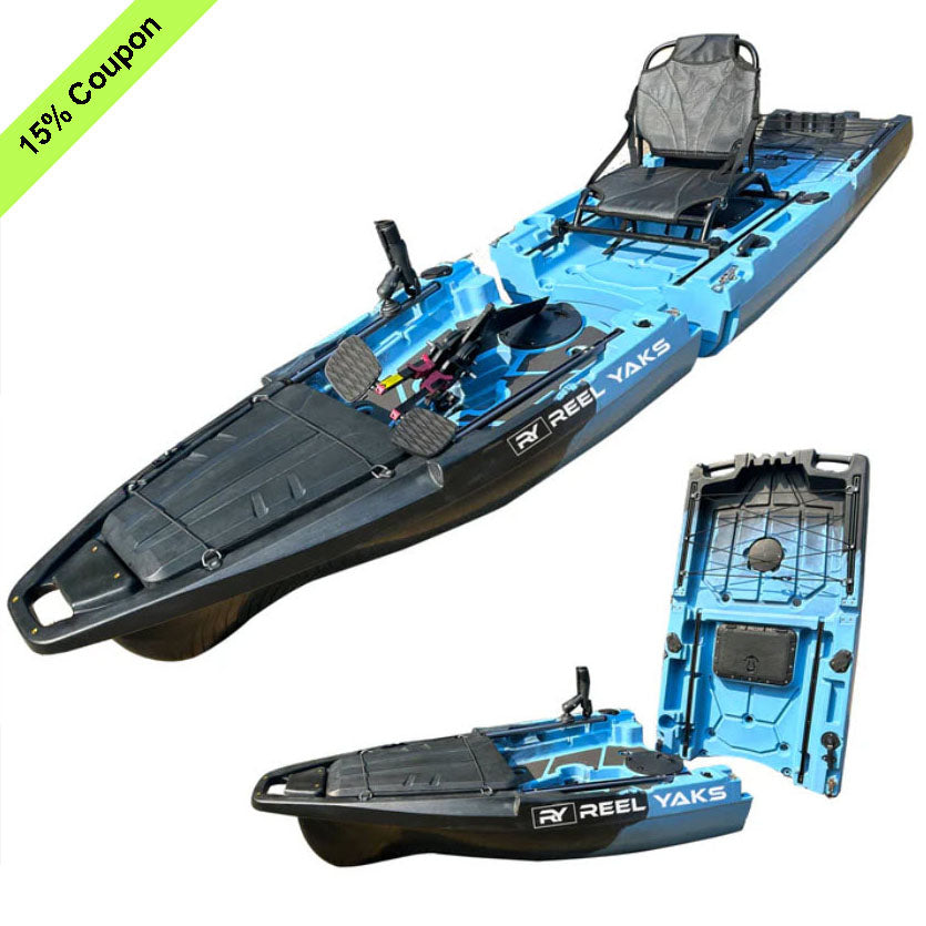 10ft Recon Modular Fin Drive Pedal Fishing Kayak | 430lbs Capacity | 2 Piece
