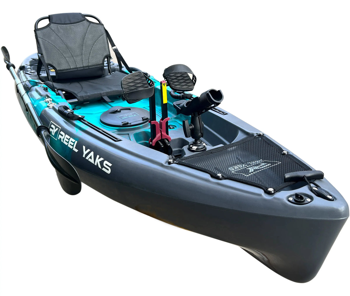 Raptor 9.5ft Fin Drive Modular Fishing Kayak Cyan Gray / in 2