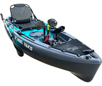 9.5ft Raptor Modular Fin Drive Pedal Fishing Kayak | 380lbs Capacity | 2 Piece ReelYaks