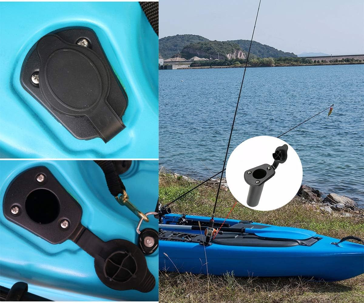 Kayak Fishing Rod Holder,Kayak Deck Flush Mount Rod Holder Fishing Boat Rod Holders and Cap Cover for Canoe, Fishing Boat and Kayak Accessory Tools