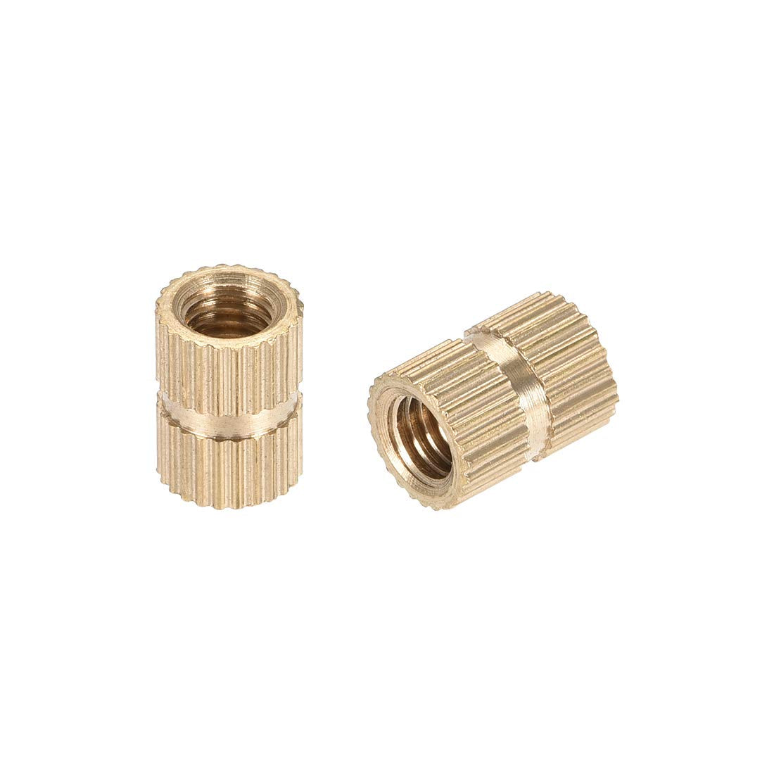 Knurled Insert Nuts, M5 X 10Mm(L) X 7Mm(Od) Female Thread Brass Embedment Assortment Kit, 30 Pcs