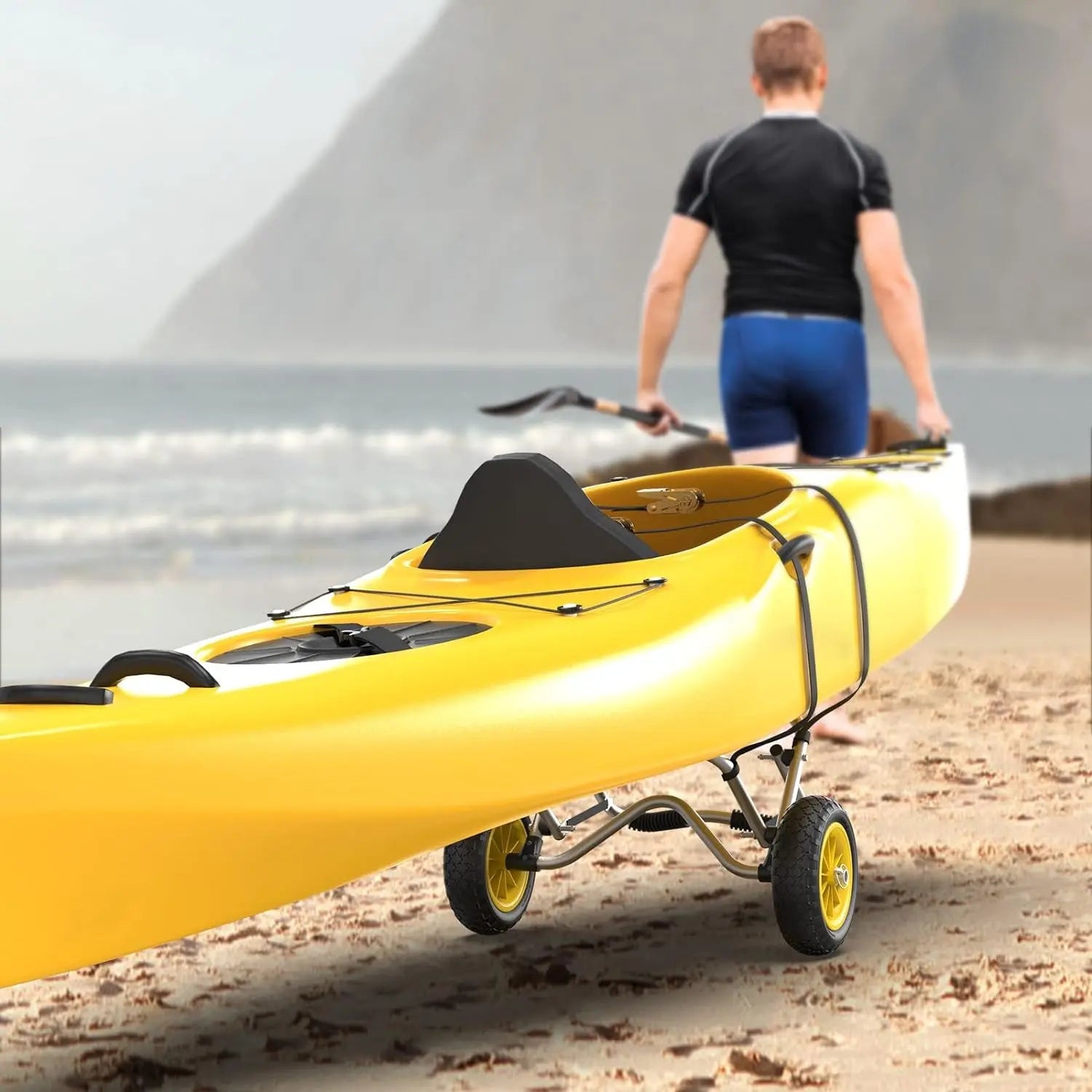Foldable Kayak Cart Dolly for Easy Transport — ReelYaks Foldable Kayak Cart Dolly for Easy Transport — ReelYaks