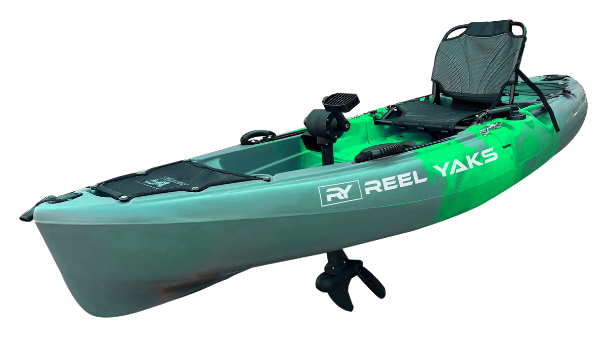 9.5ft Raptor Modular Propeller Drive Pedal Fishing Kayak | 380lbs Capacity | 2 Piece ReelYaks