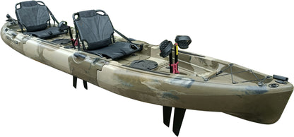 14ft Raptor Tandem or Solo Modular Raptor Fin Drive Pedal Fishing Kayak | 520lbs Capacity | 3 Piece