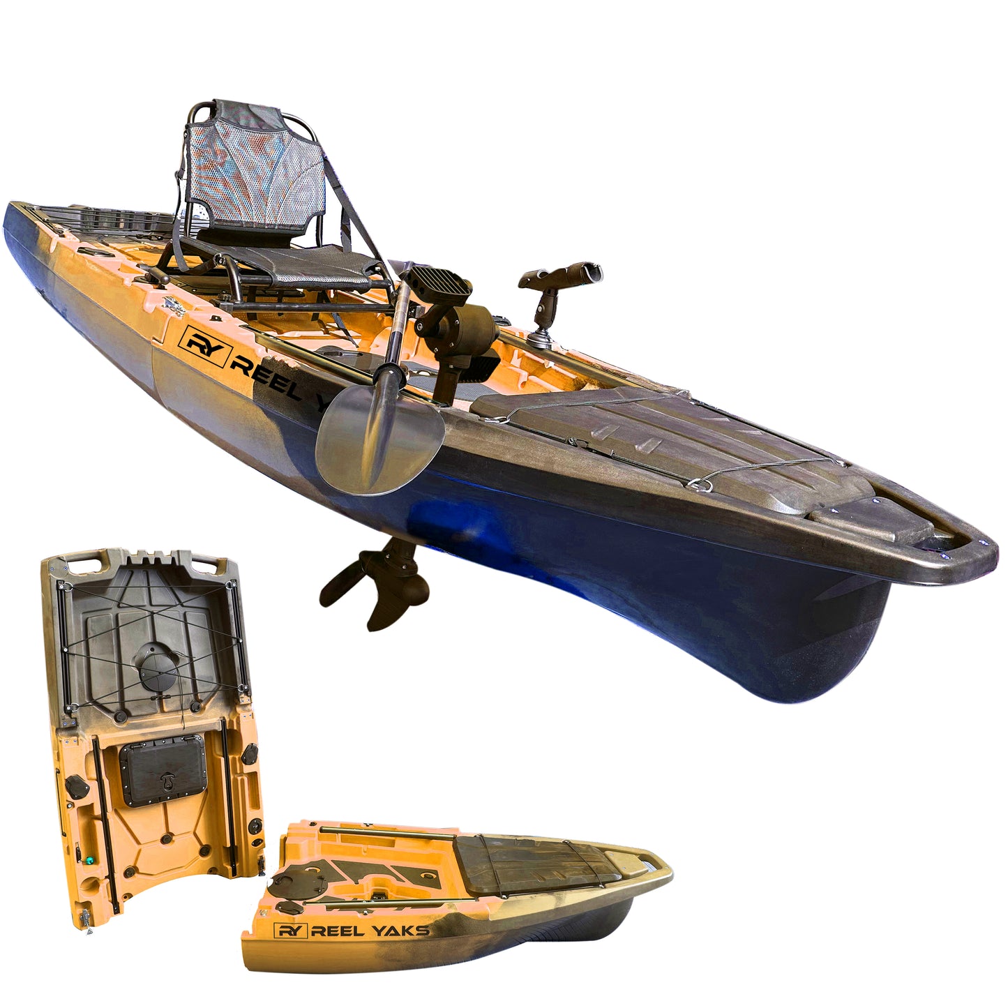 10.5 Ft Recon Modular Prop Drive Pedal Fishing Kayak | 430lbs Capacity | 2 Piece