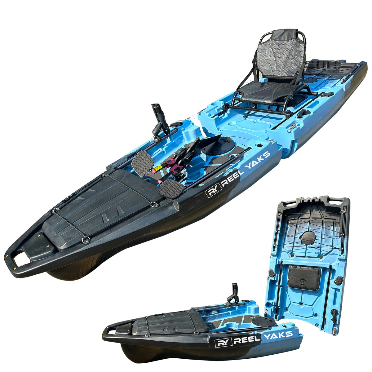 Recon 10ft Fin Drive Modular Fishing Kayak Blue Gray / in 8