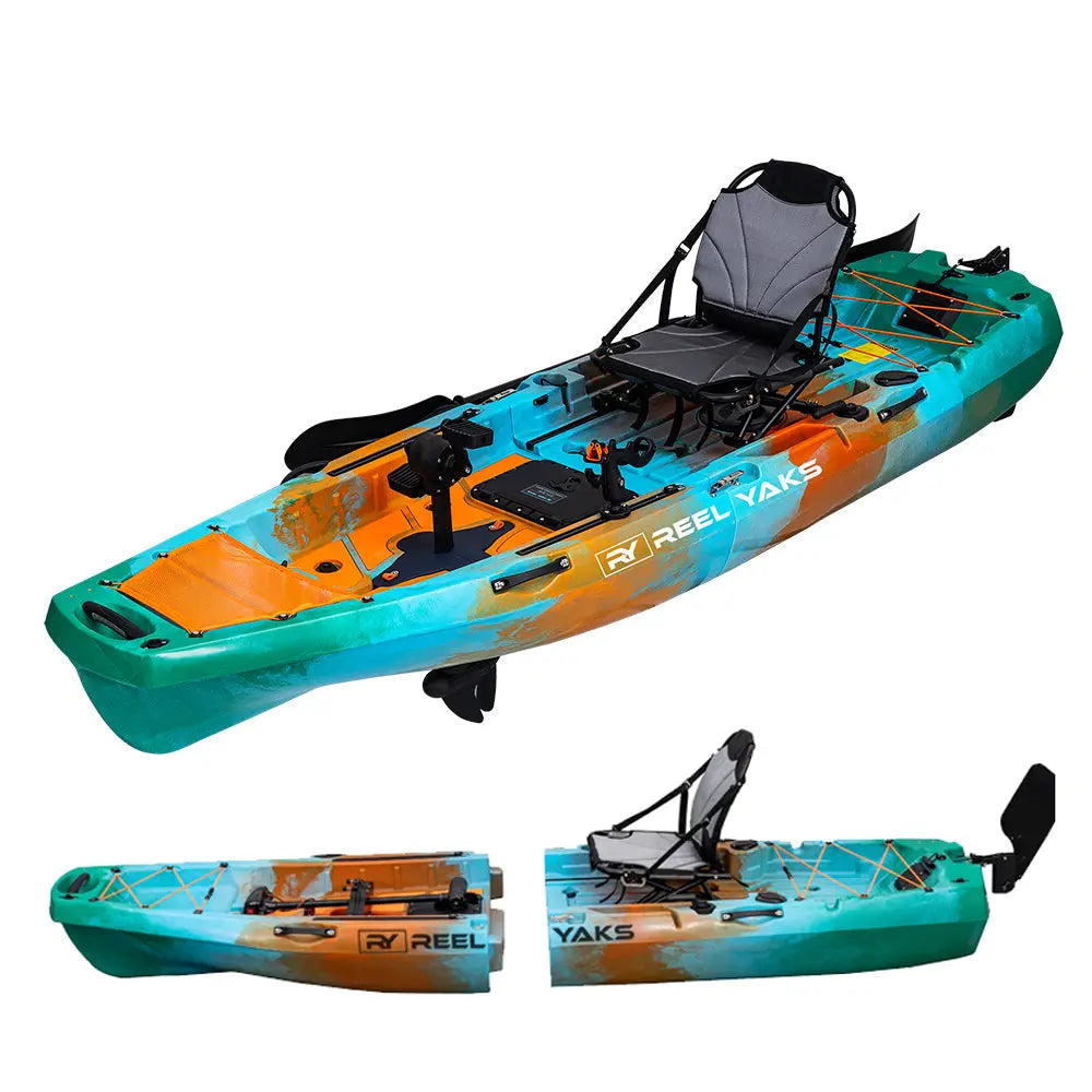 best fishing kayaks for beginners reel pursuitshttps www.reelpursuits.com amp 9.5ft Modular Pedal Kayak Orange Black / in 8 store upright in an apartment Reel In The Right Kayak:
