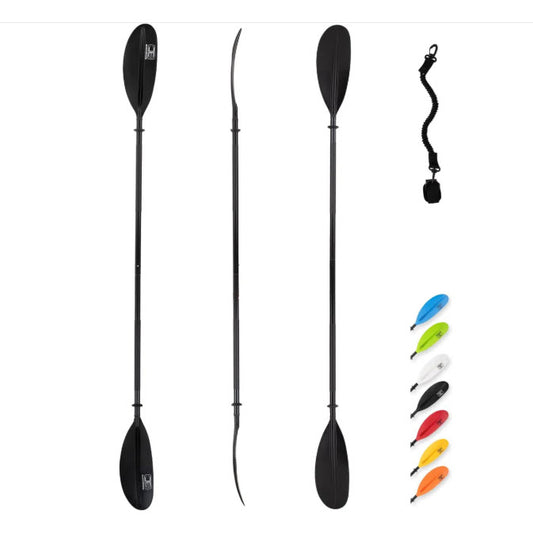 Kayak Paddle 86In/218Cm , 90.5In/230Cm , 95In/241Cm Alloy Shaft Kayaking Boating Canoeing Oar with Paddle Leash 1 Paddle
