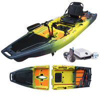 9.8ft Rocket Pedal Drive Modular Pedal Fishing Kayak with Bixpy Trolling Motor bundle | 400lbs Capacity | 2 Piece ReelYaks