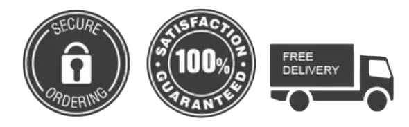 Secure Ordering, Satisfaction Guaranteed, & Free Delivery Grouped Image 