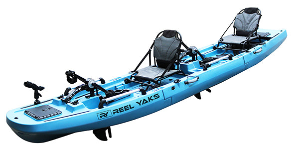 14.3ft Rogue Tandem or Solo Modular Propeller Drive Pedal Fishing Kayak | 550lbs Capacity | 3 Piece