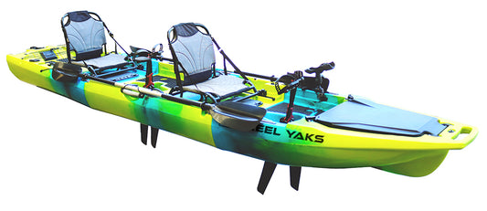 13.8ft  Rocket Reel Yaks Fin Drive Tandem & Solo Modular Fishing Kayak | Fin Drive | 550lbs Capacity | 3 Piece