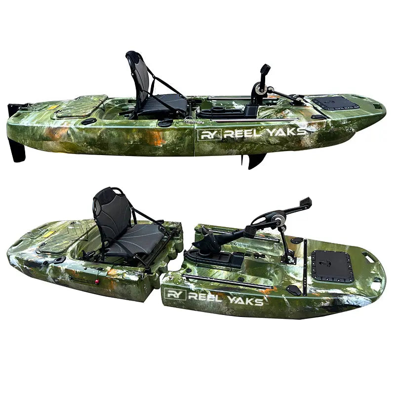 9.5ft Raider Modular Propeller Drive Pedal Fishing Kayak | 380lbs Capacity | 2 Piece ReelYaks