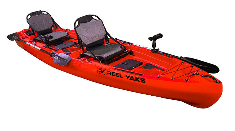 12.5' Rambler Paddle Tandem Double Fishing Kayak | 2 person+1 kids seat |  pesca canoas