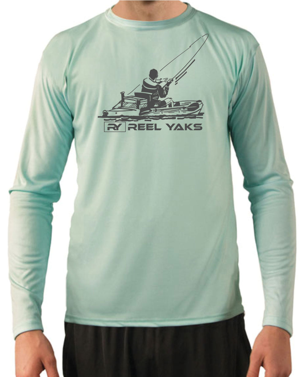 Long Sleeve Kayak Fishing Shirt with SPF50 Sun Protection Seagrass / XL