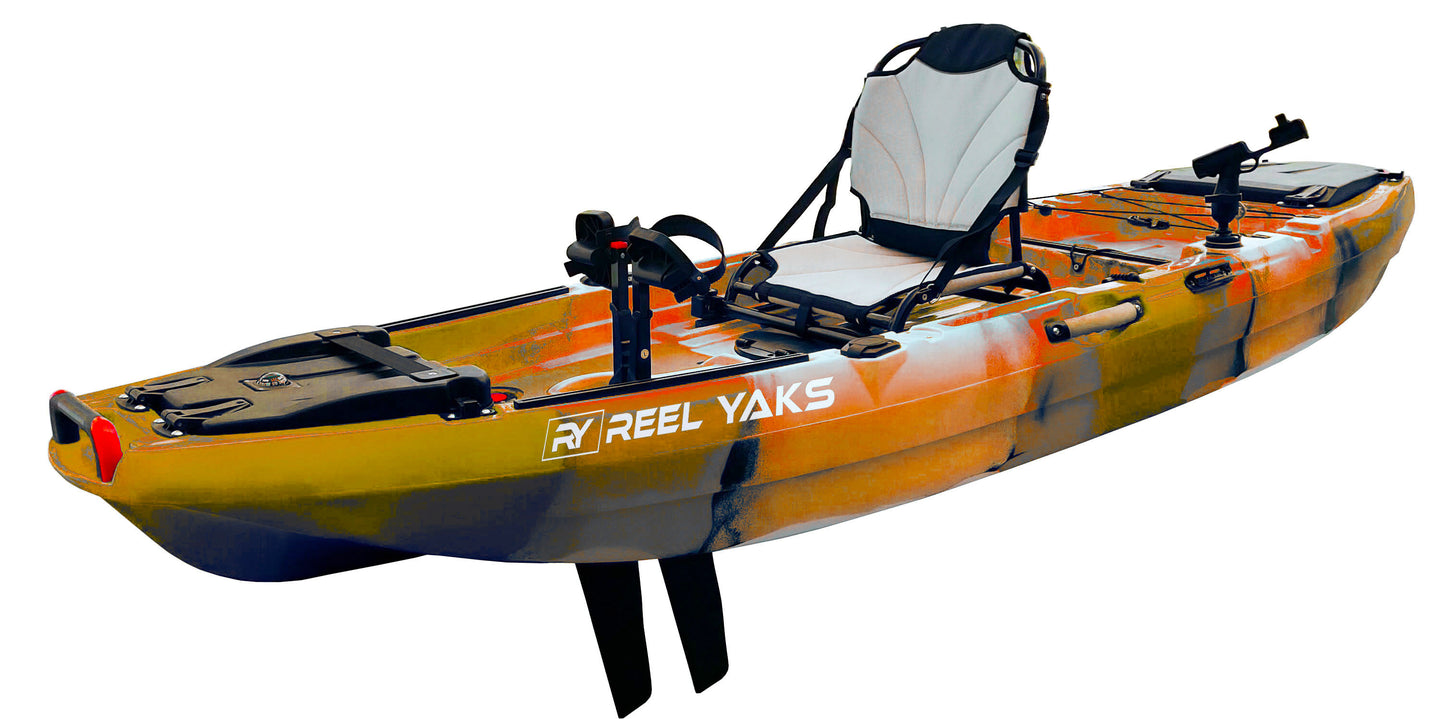 10' Reach Fin Drive Fishing Kayak | Adults youths kids | Standing sit on top