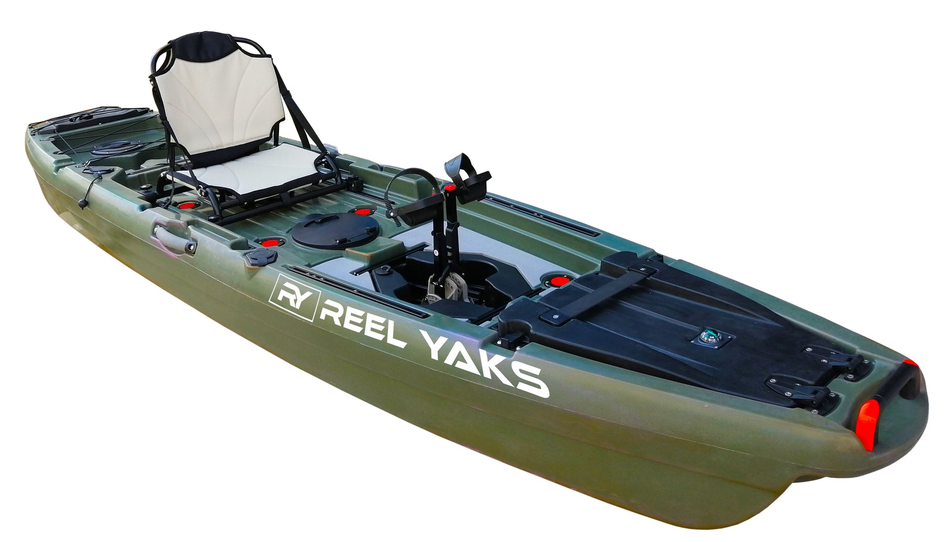 Reel Yaks Pedal Kayak Fishing Angler 11’ | Sit On Top or Stand | 500lbs Capacity for adult Youths Kids| Suitable for Ocean Lakes Rivers | Foot O